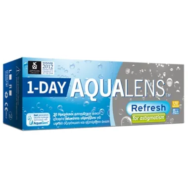 AQUALENS REFRESH 1DAY TORIC ΗΜΕΡΗΣΙΟΙ ΦΑΚΟΙ ΕΠΑΦΗΣ ΑΣΤΙΓΜΑΤΙΣΜΟΥ (30 ΦΑΚΟΙ)