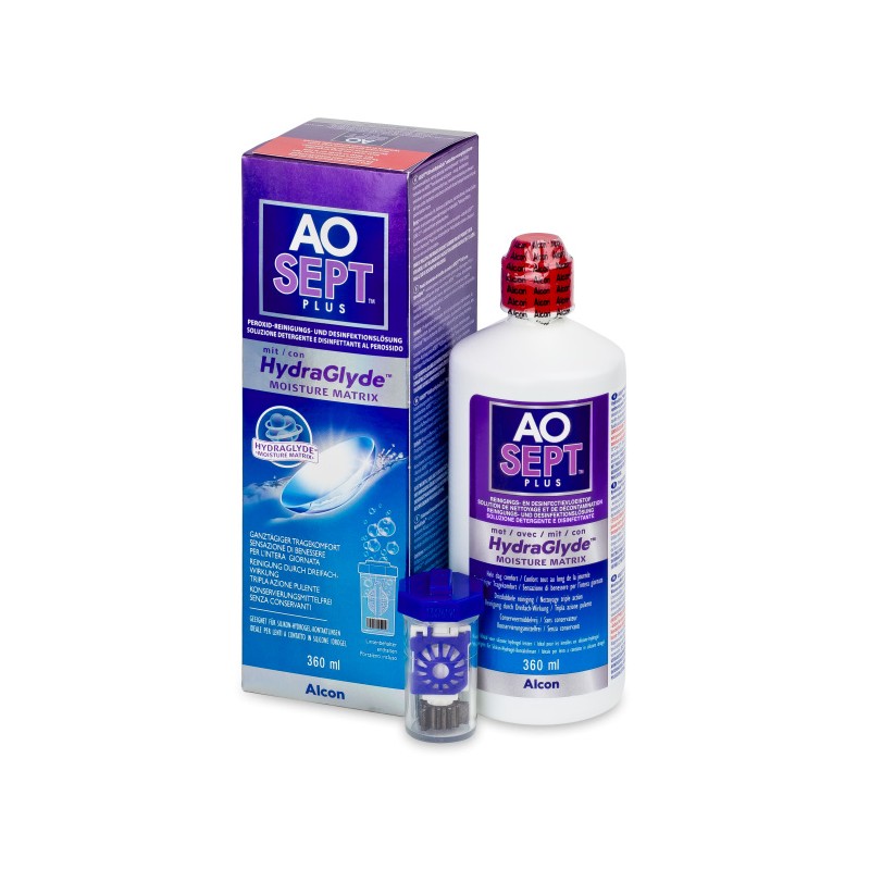 AOSEPT PLUS HYDRAGLYDE ΥΓΡΟ ΦΑΚΩΝ ΕΠΑΦΗΣ ΜΕ ΚΑΤΑΛΥΤΗ 360ML